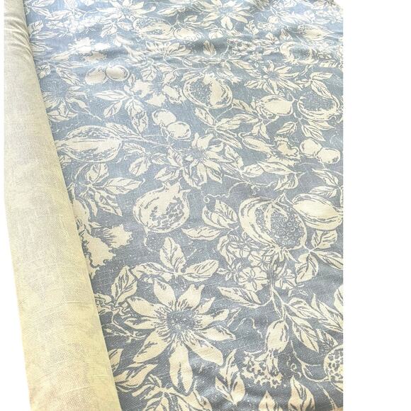 2 yds St. Leger & Viney *Flowering Pomagranite* Linen Upholstery Fabric | Blue - Picture 8 of 16